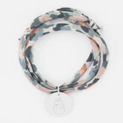 Best HappyBulle Bracelet 3 tours Liberty personnalisé médaille gravée argent 19 mm - x Barbapapa Argent rhodié 925