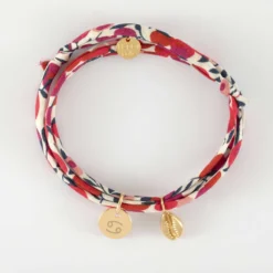 Best HappyBulle Bracelet 3 tours Liberty personnalisé médaille gravée plaqué or 10 mm et breloque(s) summer - à composer Plaqué or 18k
