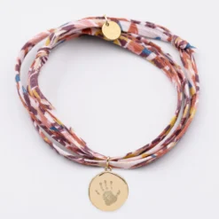 Clearance HappyBulle Bracelet 3 tours Liberty personnalisé médaille gravée plaqué or rose des vents texturée 14 mm Plaqué or 18k