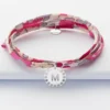 Hot HappyBulle Bracelet 3 tours Liberty personnalisé médaille lettre initiale dentelle argent 14 mm