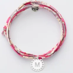 Hot HappyBulle Bracelet 3 tours Liberty personnalisé médaille lettre initiale dentelle argent 14 mm