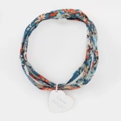 Clearance HappyBulle Bracelet 3 tours Liberty personnalisé médaille gravée argent dormeuse coeur 19x21 mm Argent rhodié 925