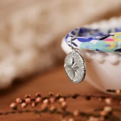 Online HappyBulle Bracelet 3 tours Liberty personnalisé médaille gravée argent rose des vents texturée 14 mm Argent rhodié 925