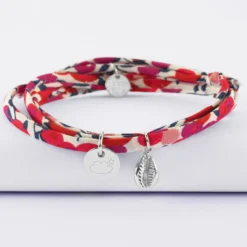 New HappyBulle Bracelet 3 tours Liberty personnalisé médaille gravée argent 10 mm et breloque(s) summer - à composer Argent rhodié 925