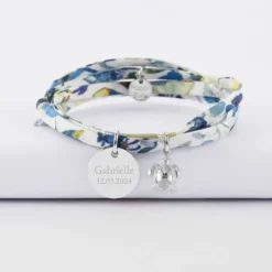 Online HappyBulle Bracelet 3 tours Liberty personnalisé médaille gravée argent 15 mm et breloque(s) summer - à composer Argent rhodié 925