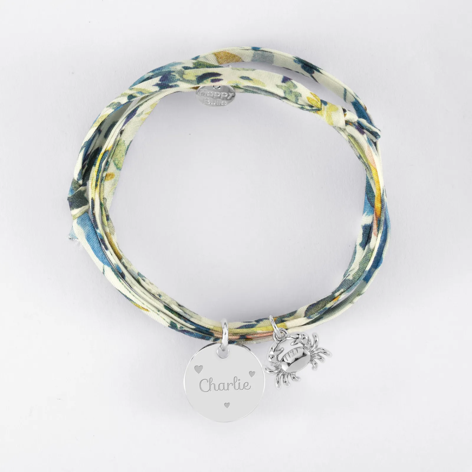 Online HappyBulle Bracelet 3 tours Liberty personnalisé médaille gravée argent 15 mm et breloque(s) summer - à composer Argent rhodié 925
