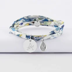 Online HappyBulle Bracelet 3 tours Liberty personnalisé médaille gravée argent 15 mm et breloque(s) summer - à composer Argent rhodié 925