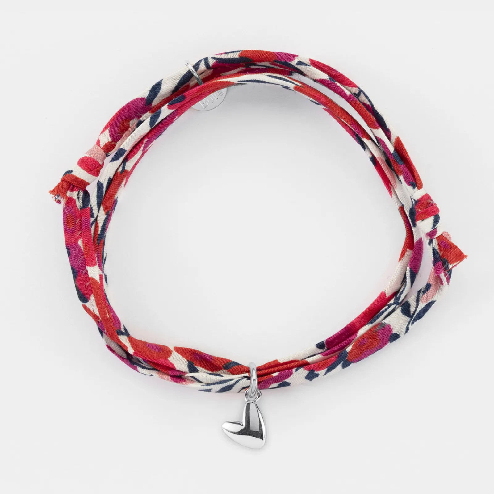 Hot HappyBulle Bracelet 3 tours Liberty petit coeur bombé argent 7 mm - x Atelier Wagram Argent rhodié 925