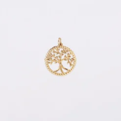 Online HappyBulle Breloque arbre de vie contour torsadé plaqué or 16 mm Plaqué or 18k