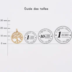 Online HappyBulle Breloque arbre de vie contour torsadé plaqué or 16 mm Plaqué or 18k