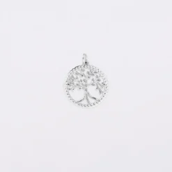 Outlet HappyBulle Breloque arbre de vie contour torsadé argent 16 mm Argent rhodié 925