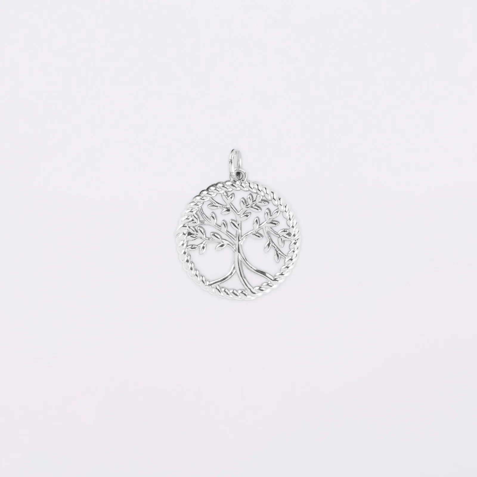 Outlet HappyBulle Breloque arbre de vie contour torsadé argent 16 mm Argent rhodié 925
