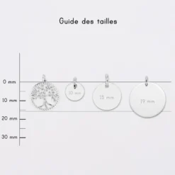 Outlet HappyBulle Breloque arbre de vie contour torsadé argent 16 mm Argent rhodié 925