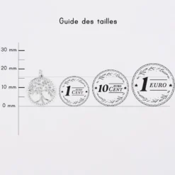 Outlet HappyBulle Breloque arbre de vie contour torsadé argent 16 mm Argent rhodié 925