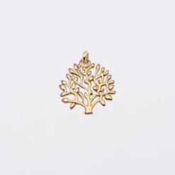 HappyBulle Breloque arbre de vie plaqué or 20 mm Plaqué or 18k