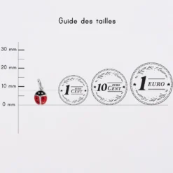 Sale HappyBulle Breloque coccinelle email et argent 8 mm Argent rhodié 925