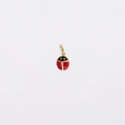 Clearance HappyBulle Breloque coccinelle email et plaqué or 8 mm Plaqué or 18k