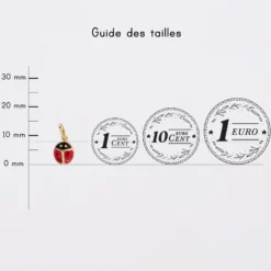 Clearance HappyBulle Breloque coccinelle email et plaqué or 8 mm Plaqué or 18k