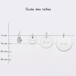 New HappyBulle Breloque coquillage cauri argent 10 mm Argent rhodié 925