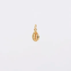 Sale HappyBulle Breloque coquillage cauri plaqué or 10 mm Plaqué or 18k