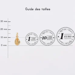 Sale HappyBulle Breloque coquillage cauri plaqué or 10 mm Plaqué or 18k