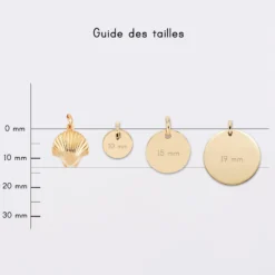 New HappyBulle Breloque coquillage coque plaqué or 13 mm
