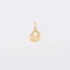 Clearance HappyBulle Breloque coquillage perle blanche plaqué or 12 mm