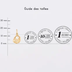 Clearance HappyBulle Breloque coquillage perle blanche plaqué or 12 mm