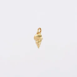 HappyBulle Breloque coquillage scalaire plaqué or 12 mm