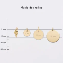 HappyBulle Breloque coquillage scalaire plaqué or 12 mm