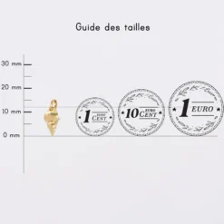 HappyBulle Breloque coquillage scalaire plaqué or 12 mm