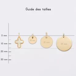 Discount HappyBulle Breloque croix nacre plaqué or 16 mm
