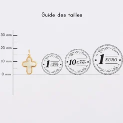 Discount HappyBulle Breloque croix nacre plaqué or 16 mm