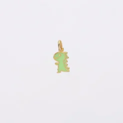 New HappyBulle Breloque dinosaure email et plaqué or 12 mm