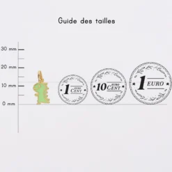 New HappyBulle Breloque dinosaure email et plaqué or 12 mm