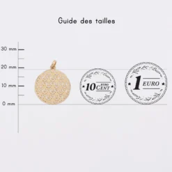 Discount HappyBulle Breloque fleur de vie plaqué or 19 mm