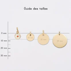 Online HappyBulle Breloque fleur marguerite email et plaqué or 8 mm Plaqué or 18k