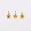 Online HappyBulle Breloque fleur zircon plaqué or 8 mm