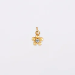 Online HappyBulle Breloque fleur zircon plaqué or 8 mm
