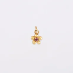 Online HappyBulle Breloque fleur zircon plaqué or 8 mm