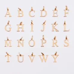 Sale HappyBulle Breloque lettre initiale plaqué or 14 mm Plaqué or 18k