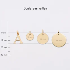 Sale HappyBulle Breloque lettre initiale plaqué or 14 mm Plaqué or 18k