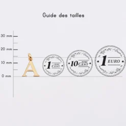 Sale HappyBulle Breloque lettre initiale plaqué or 14 mm Plaqué or 18k
