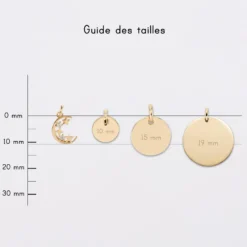 Outlet HappyBulle Breloque lune scintillante plaqué or 11 mm - x Capucine