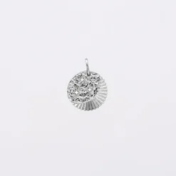 Best HappyBulle Breloque Lune trio zircons argent 14 mm Argent rhodié 925
