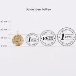 Hot HappyBulle Breloque Lune trio zircons plaqué or 14 mm Plaqué or 18k