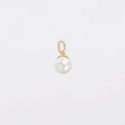 HappyBulle Breloque perle nacre plaqué or 8,5 mm Plaqué or 18k