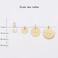 HappyBulle Breloque perle nacre plaqué or 8,5 mm Plaqué or 18k