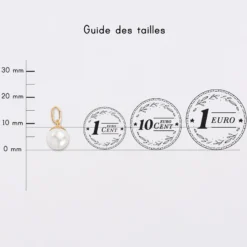 HappyBulle Breloque perle nacre plaqué or 8,5 mm Plaqué or 18k