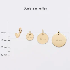 New HappyBulle Breloque petit coeur bombé plaqué or 7 mm - x Atelier Wagram Plaqué or 18k